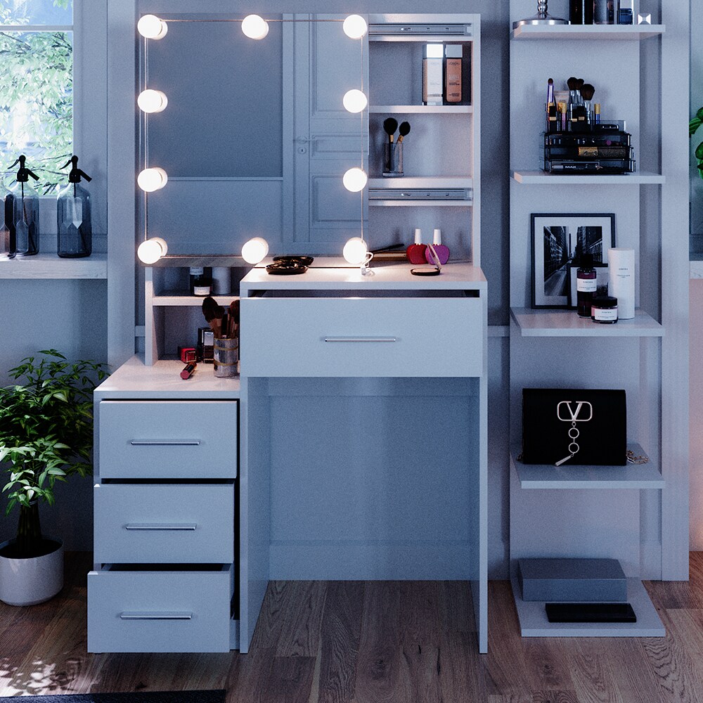 Vicco Schminktisch Frisiertisch Schminkkommode Conrada + LED-Beleuchtung Kommode