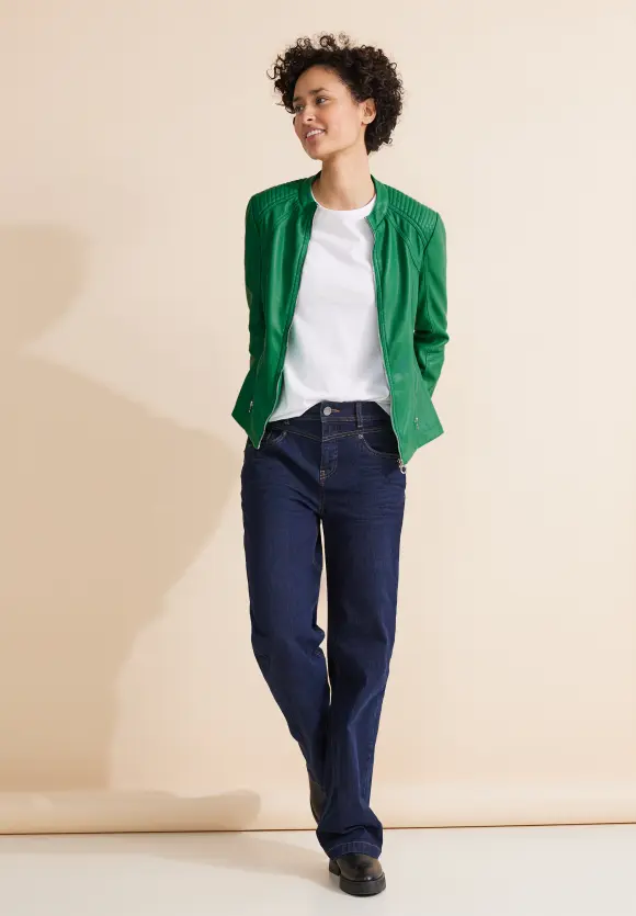 Kurze Bikerjacke - arty green
