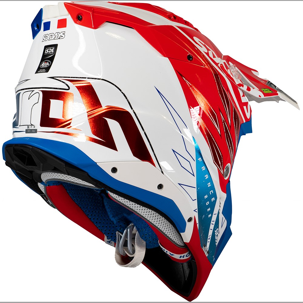 Airoh - Casque Aviator 3 Six Days Blanc / Rouge / Bleu