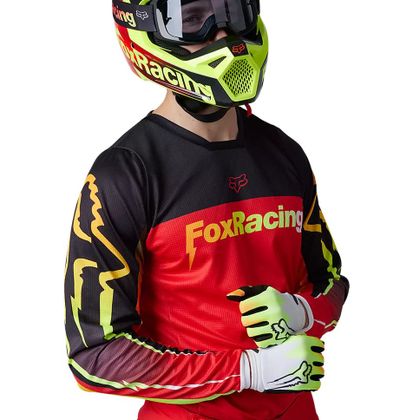 Maillot cross Fox 180 STATK 2023 - Rouge / Noir