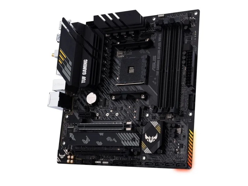 ASUS TUF GAMING B550M-PLUS WIFI II - Bundkort - micro ATX - Socket AM4 - AMD B550 Chipset - USB-C Gen2, USB 3.2 Gen 1, USB 3.2 Gen 2 - 2.5 Gigabit LAN, Wi-Fi 6, Bluetooth - onboard grafik (CPU påkrævet) - HD Audio (8-kanaler)