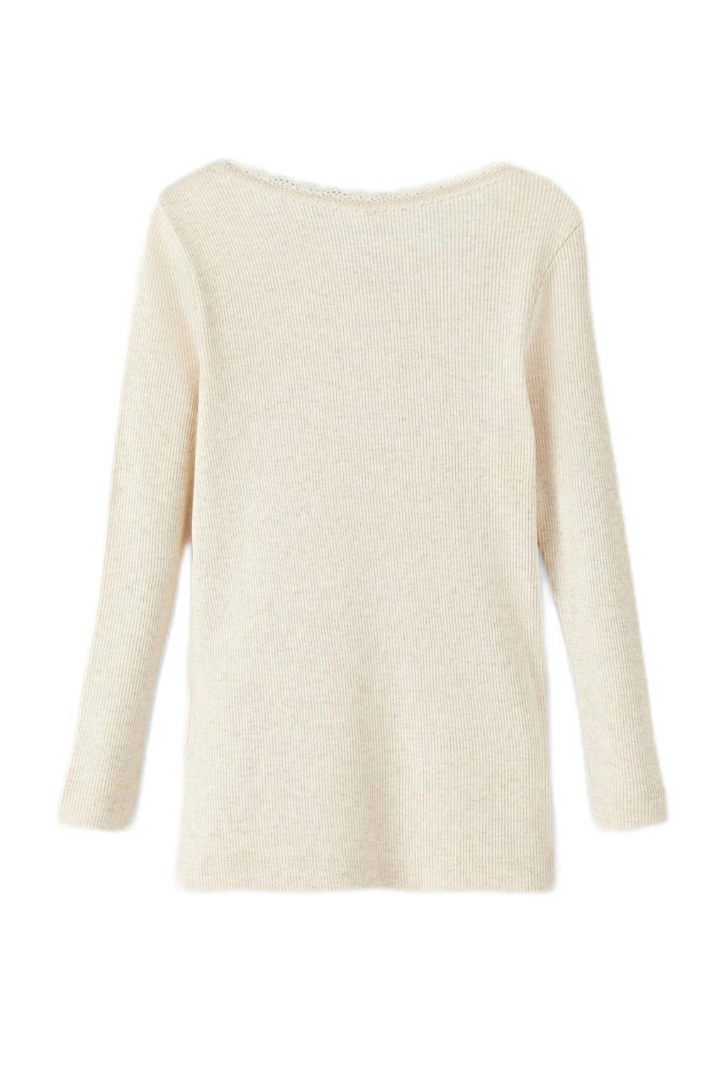NAME IT ribgebreide longsleeve NMFKAB zand melange