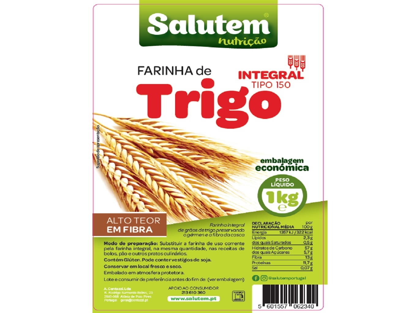 FARINHA SALUTEM TRIGO INTEGRAL 1KG