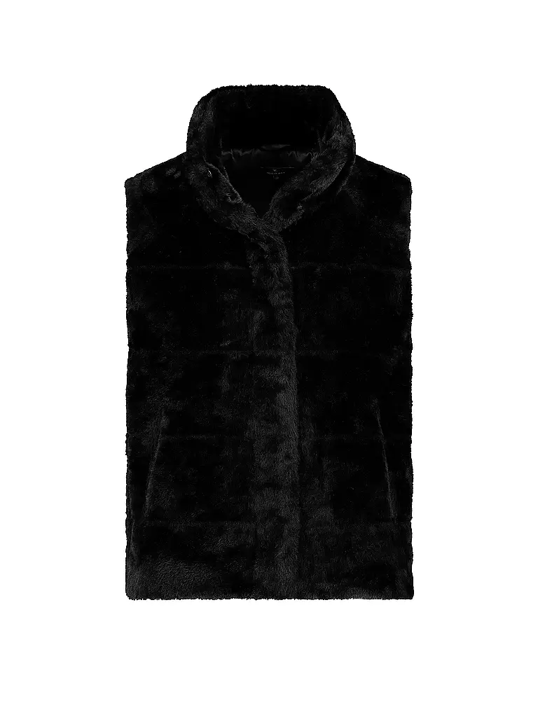 MONARI Gilet in Felloptik schwarz