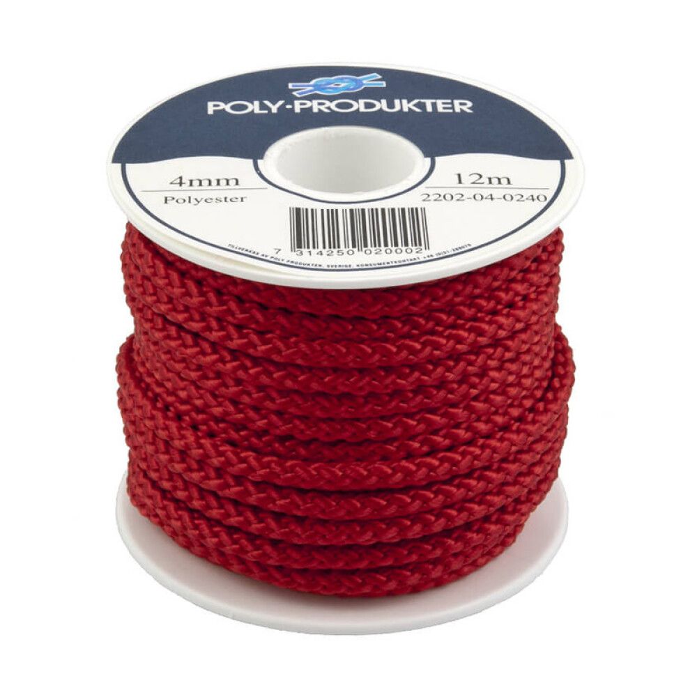 POLYESTERSILKELINE POLY-PRODUKTER Ø4MMX12M RØD