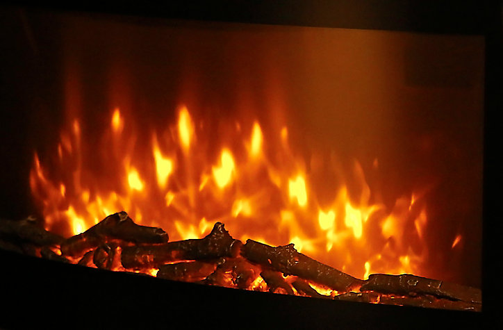Cheminée électrique effet flamme 2000W noir