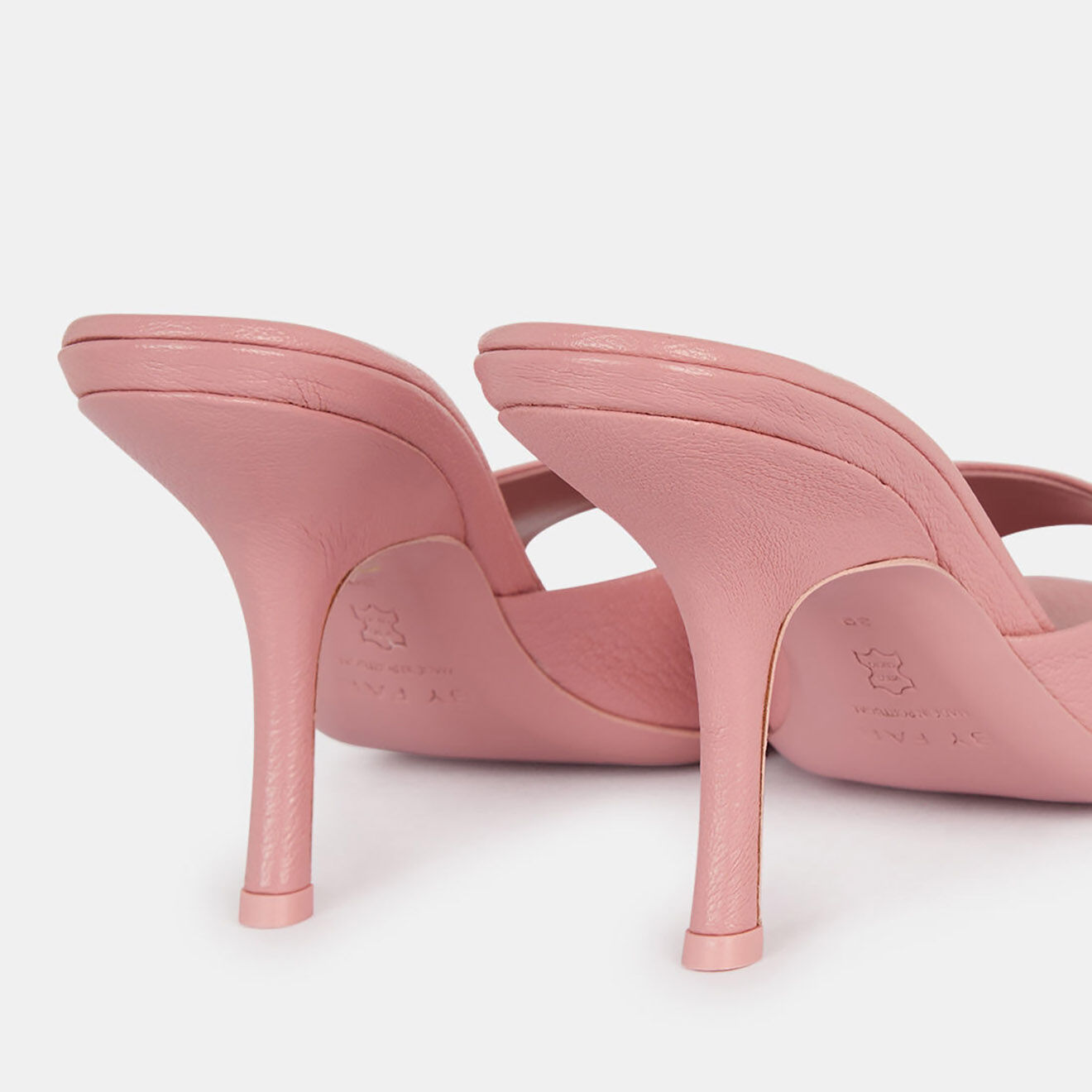 By Far Mules en Cuir HLS roses - Talon 8 cm