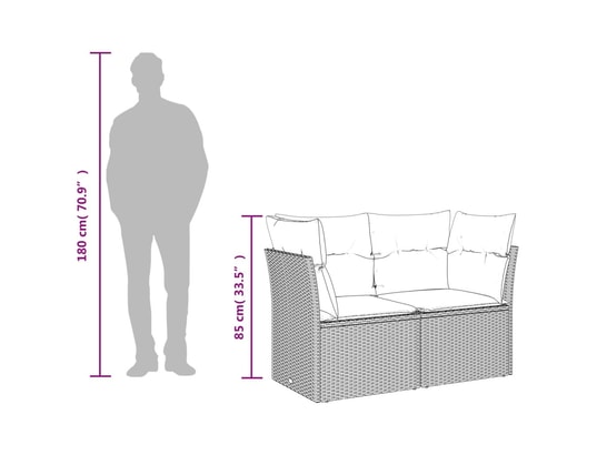 VIDAXL - Canapé de jardin avec coussins 2 places beige résine tressée