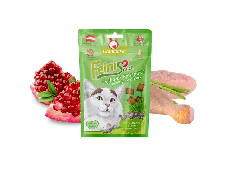 GranataPet FeiniSnack Geflügel & Katzengras 50g Ergänzungsfuttermittel für Katzen