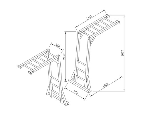 Beach Tower klimrek 167,2 x 96,8 cm grijs/wit (speeltoren niet inbegrepen)