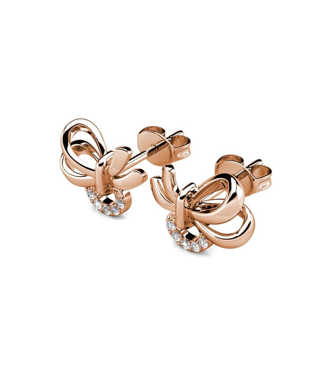Boucles d'oreilles Posie - Or Rosé et Cristal