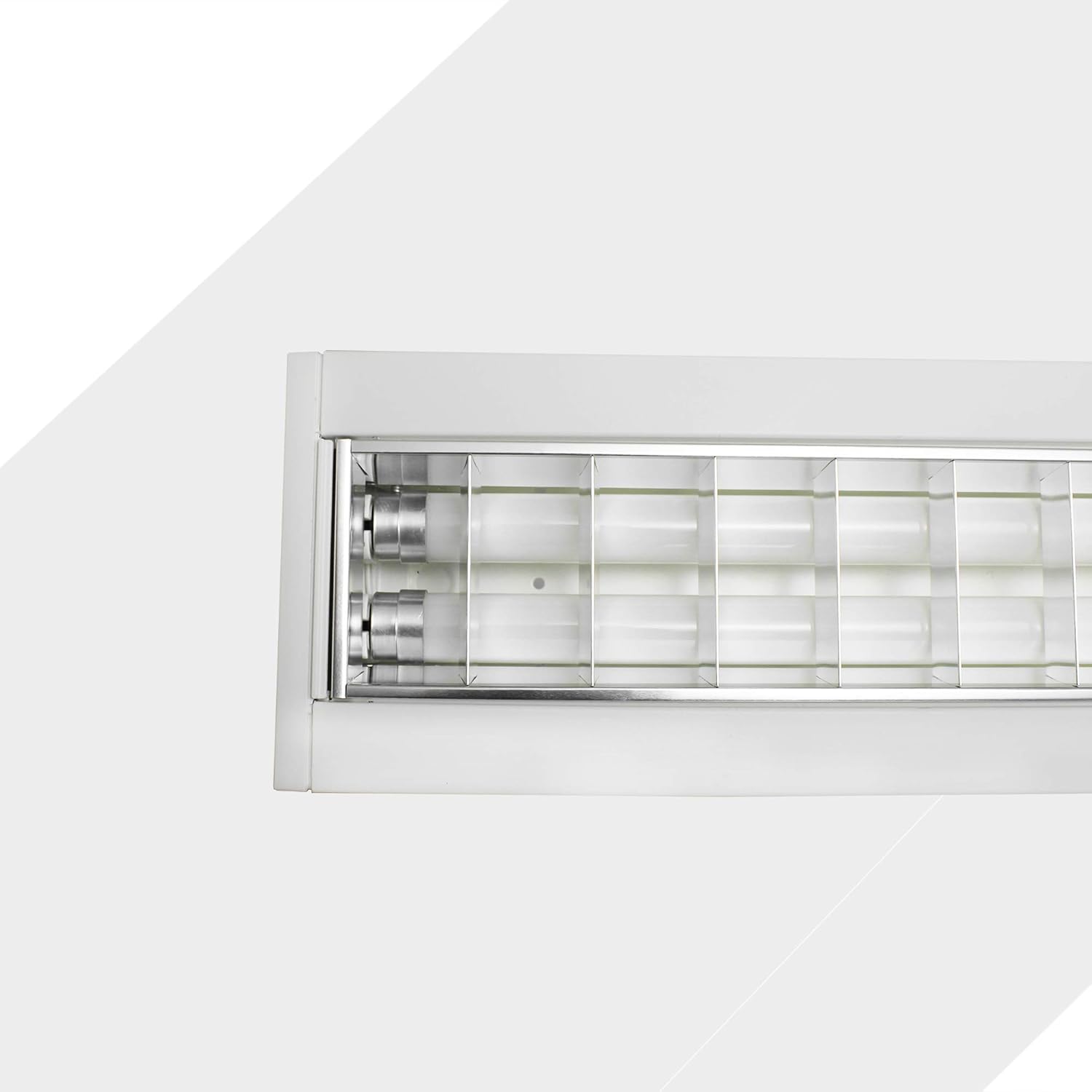 Hochwertige Rasteranbauleuchte 150cm mit Bildschirmarbeitsplatzraster matt vorverdrahtet für LED Röhren (nicht im Preis enthalten) Büroleuchte Deckenleuchte Designleuchte Pendelleuchte