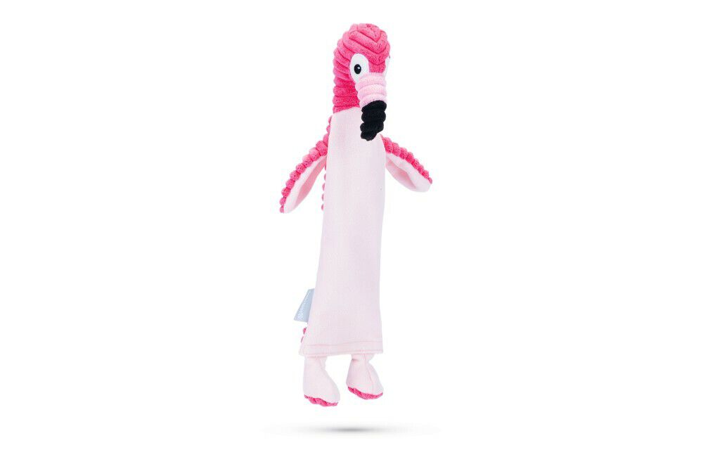 Beeztees Flatino Flamingo Idro Knuffel - Hondenspeelgoed - Roze - 11x24x41 cm