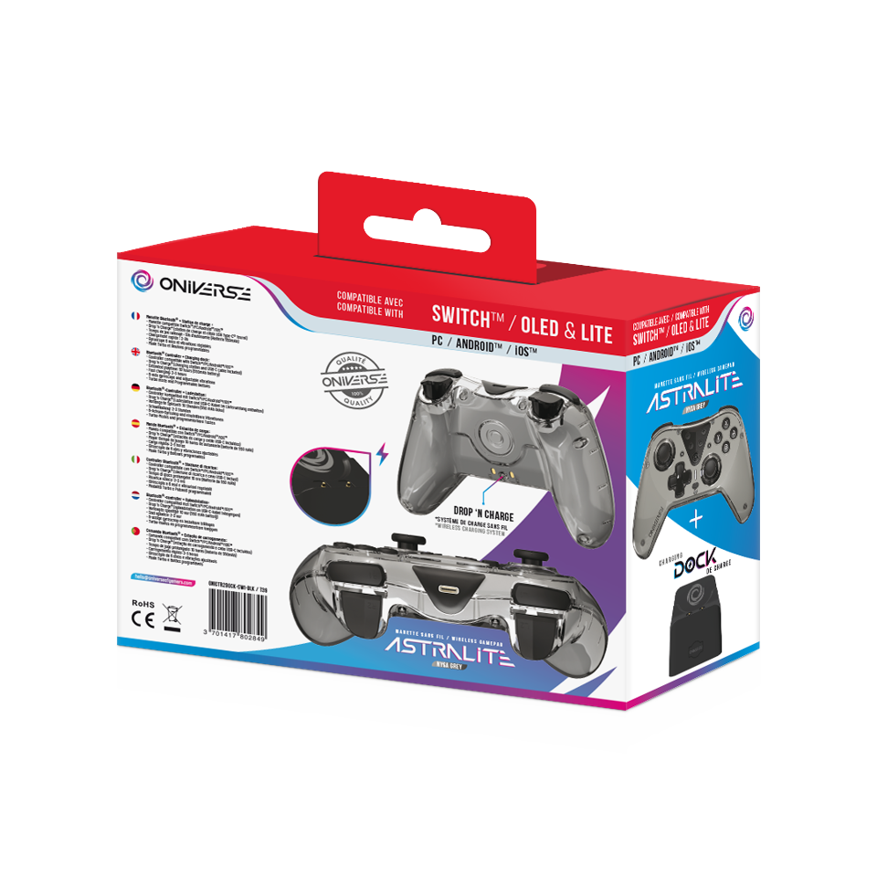 Nintendo Switch Oniverse Astralite Controller Wireless Smoked Black inkl. Charging Station