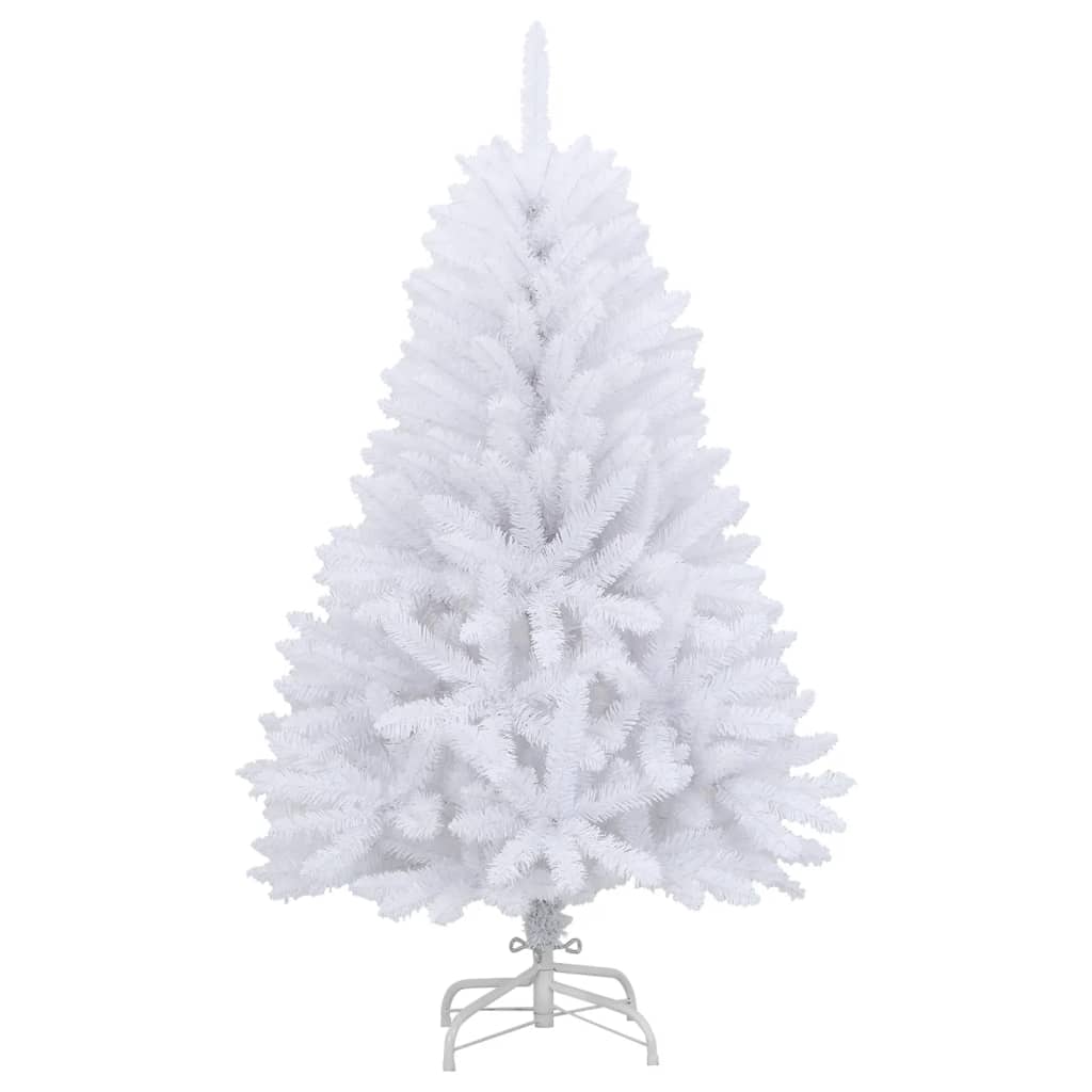 Kunstkerstboom, opvouwbaar, met standaard, wit, 120 cm
