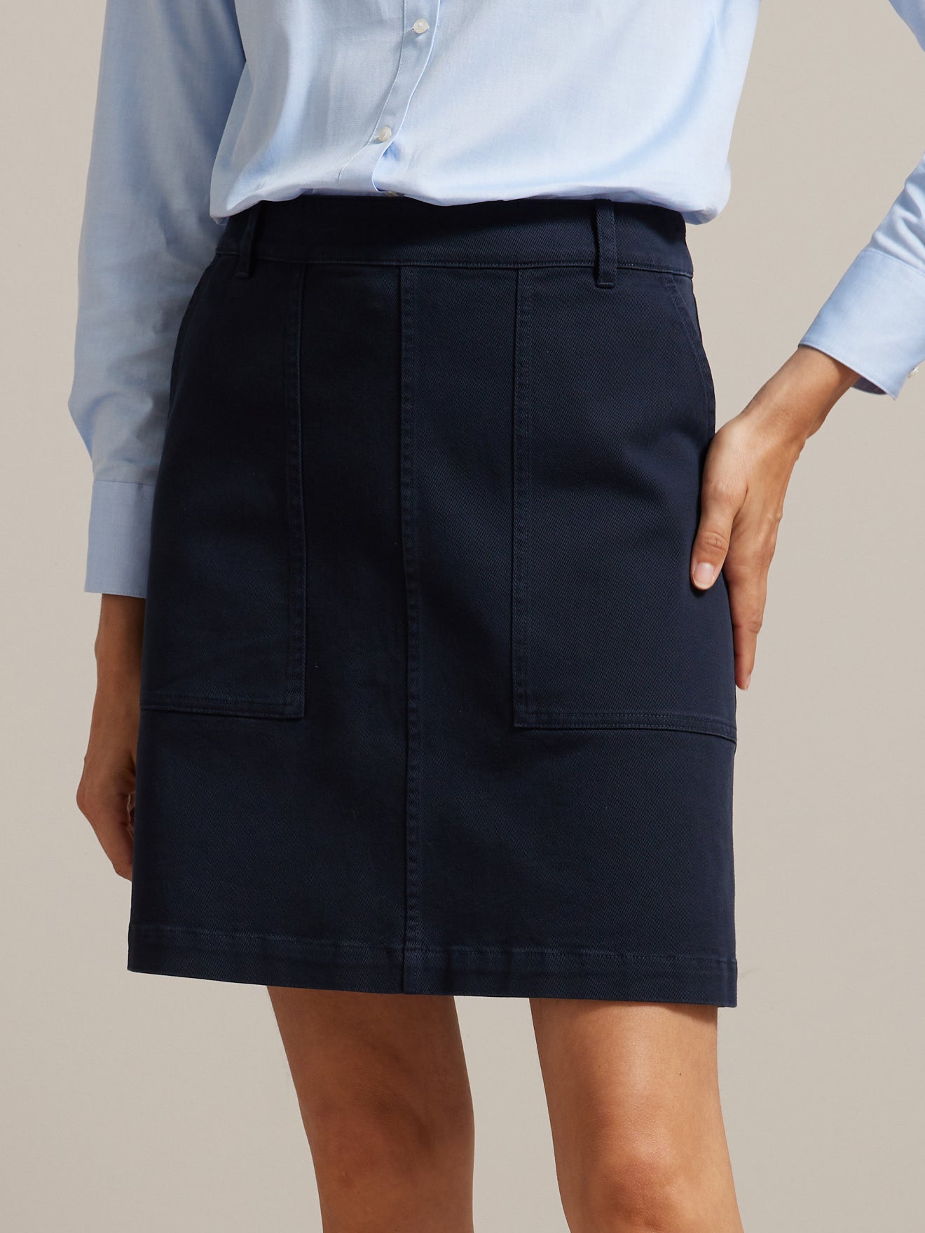Jupe cargo courte femme coton stretch