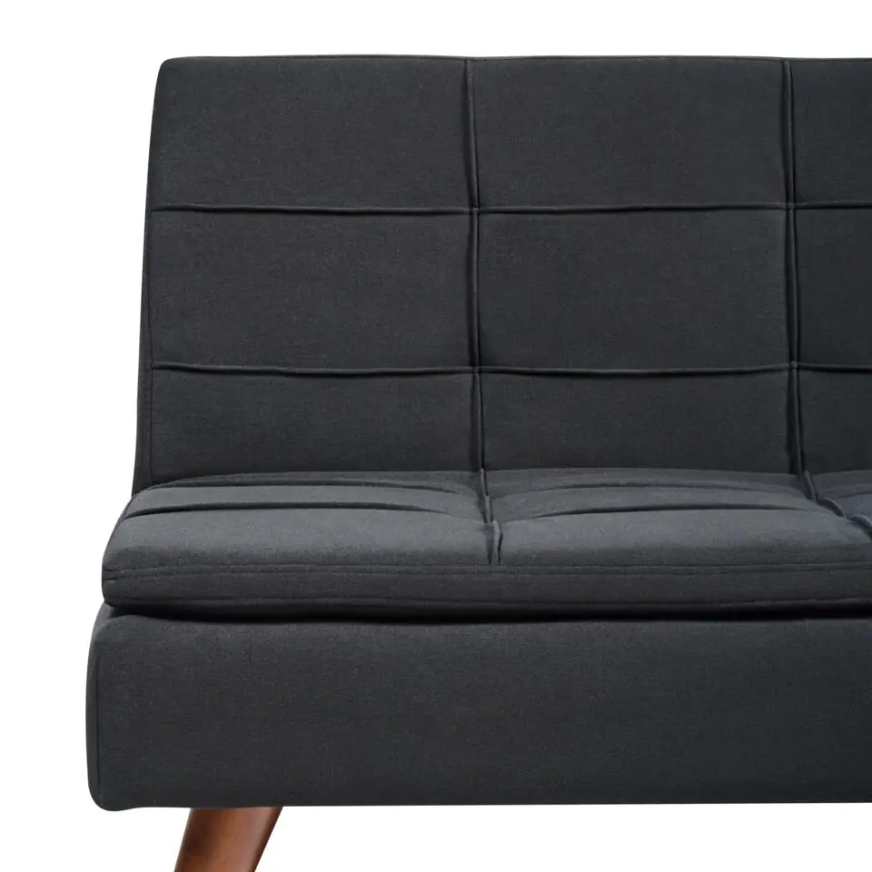 RONNE - Slaapbank 3-zits - Zwart - Polyester