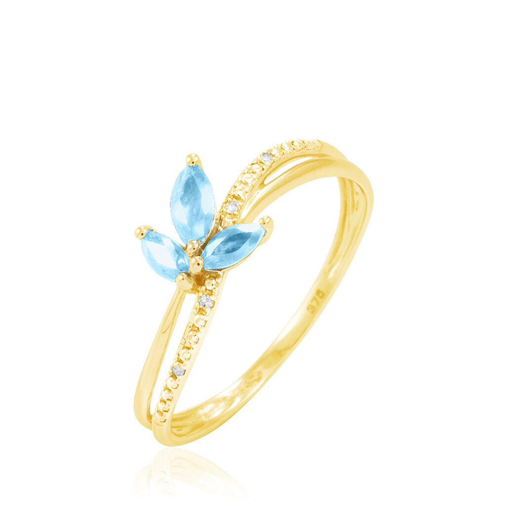Bague Angie Or Jaune Topaze Et Diamant