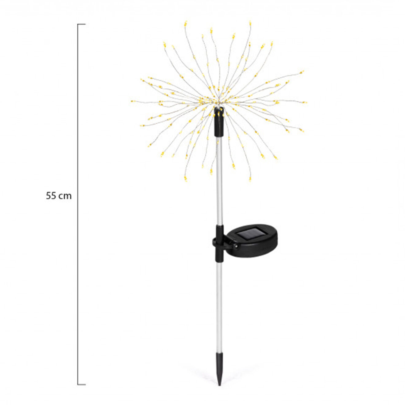 Pratik Garden 3 Piquets solaires LED feux d'artifice acier - 9x6x55 cm
