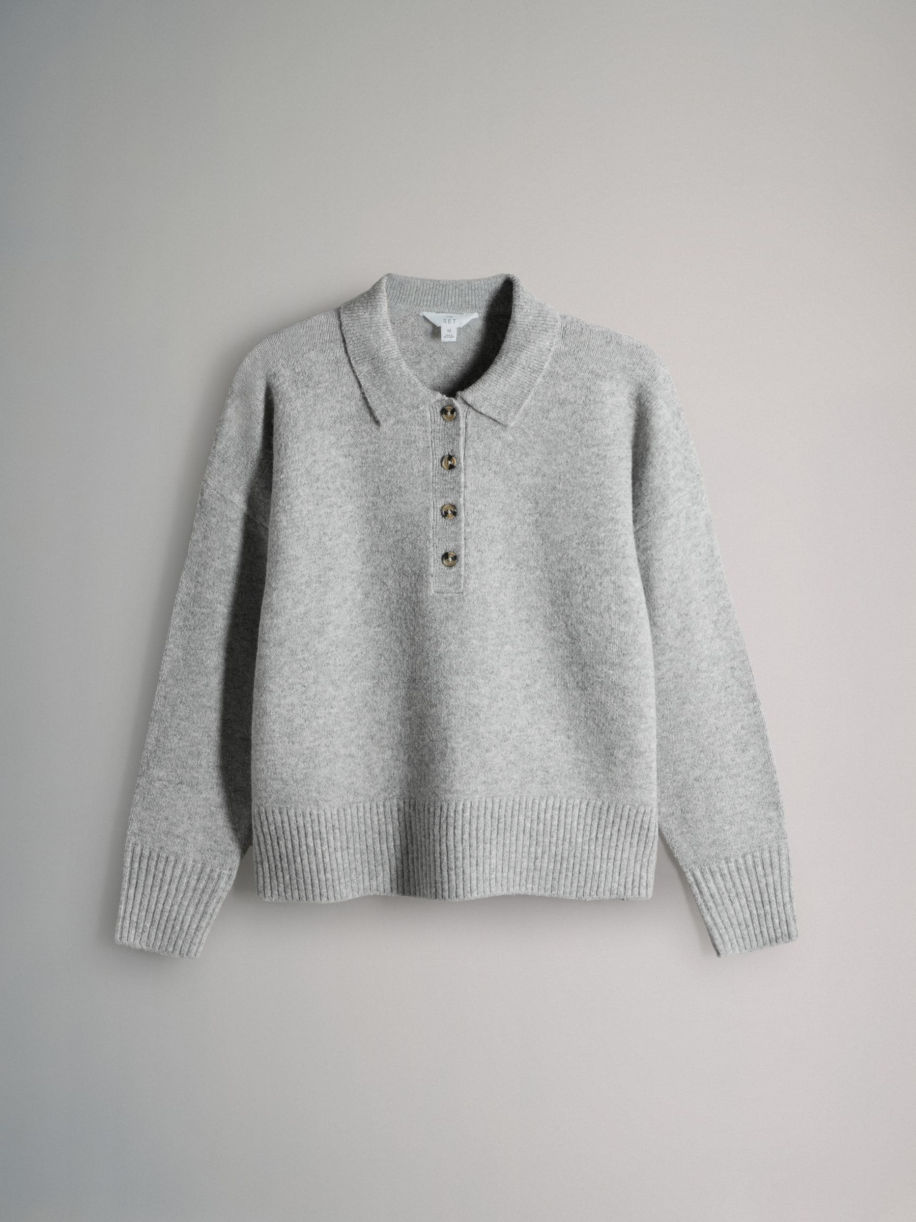 Marineblauw/gemêleerd grijs - The Set 2 Pack Knitted Collar Jumpers With Wool