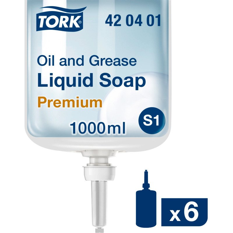 Savon liquide Tork Premium Spécial graisses et la saleté, pour distributeurs S1/S11 - Cartouche de 1 L