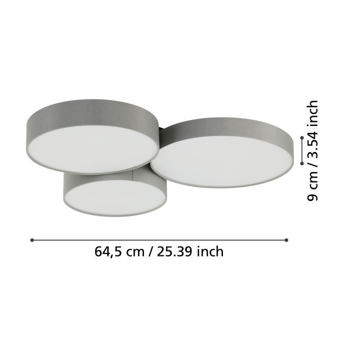 EGLO - Barbano-Z loftlampe grå 60,5x56x5 - RGB + TW - Zigbee, Bluetooth