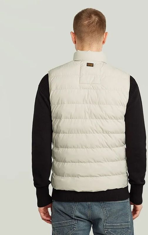 G-Star RAW - Foundation Liner - Gilet - Beige - Col Montant, Pockets met Drukknopen