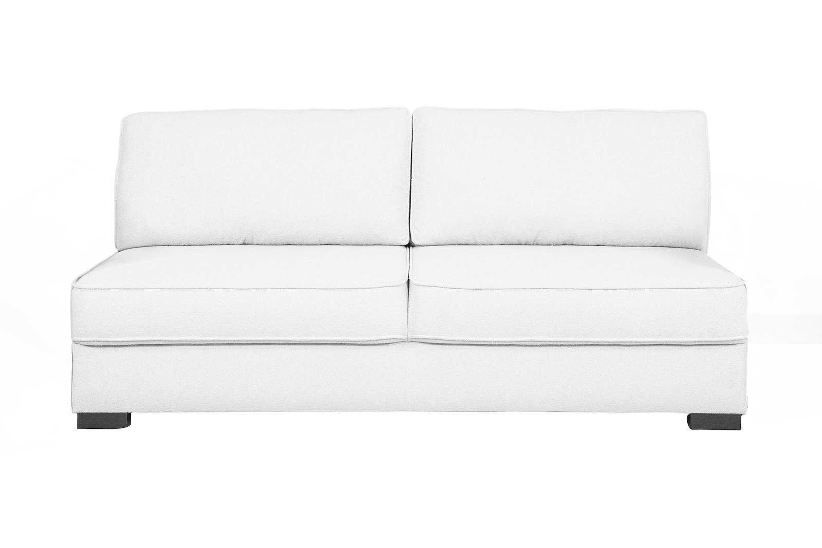 Alex sovesofa uten arm Tekstil Niva Offwhite med ben i sort plast. Liggemål 150x200 cm