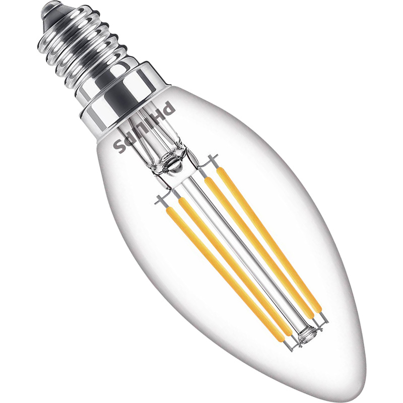 Philips LED lamp kaars transparant E14 3.4W 2200K-2700K Dimbaar