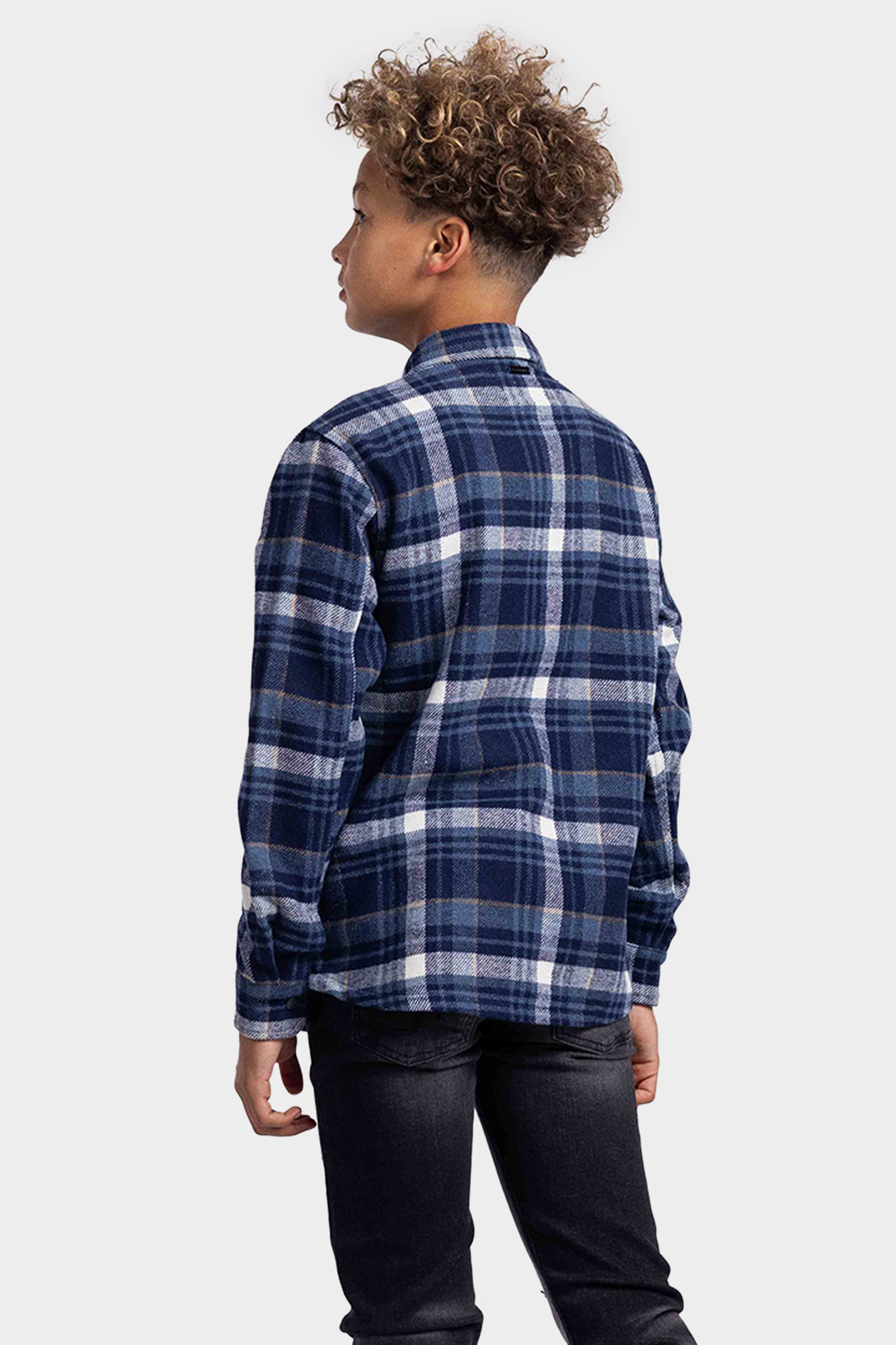 Ballin Amsterdam Checked Icon Logo Overhemd Kids Blauw