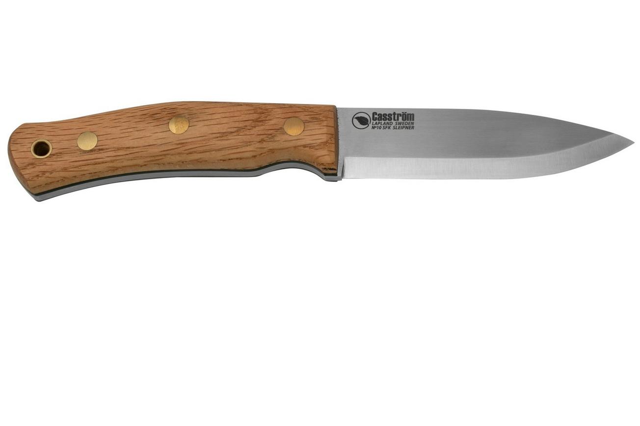 Casström No. 10 Swedish Forest Knife Oak, Sleipner Scandi Grind 13121 met firesteel