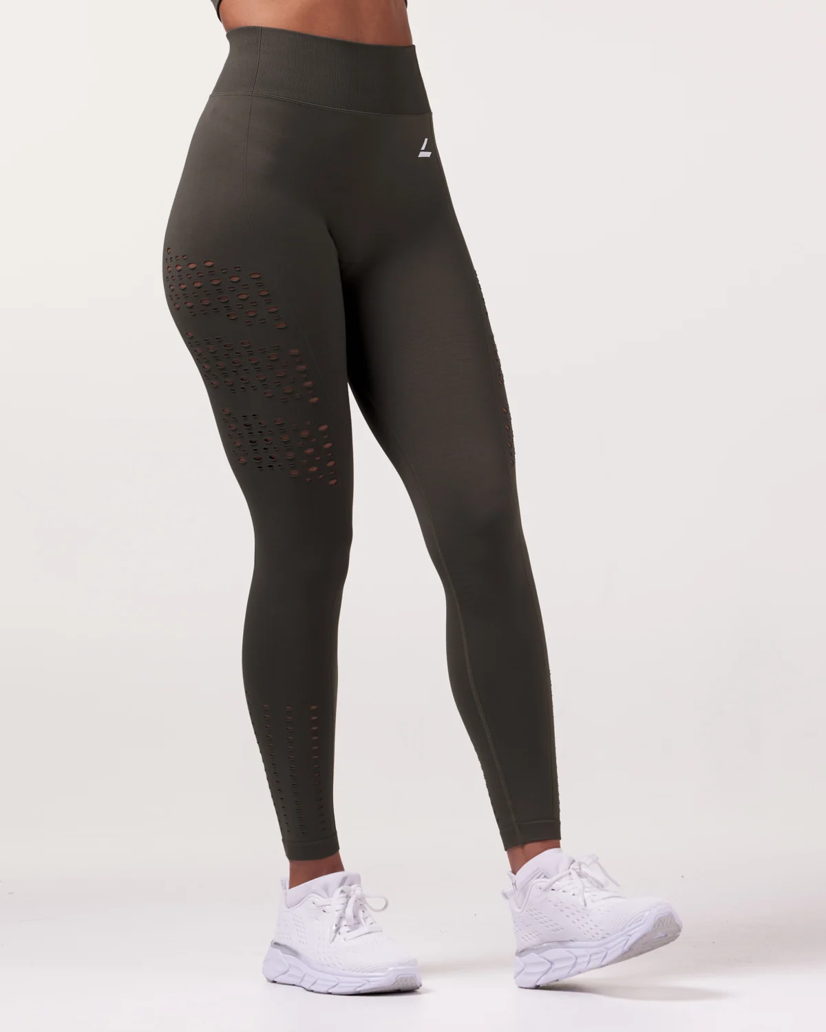 LEVITY Fade Mesh Seamless Tights Green Forest