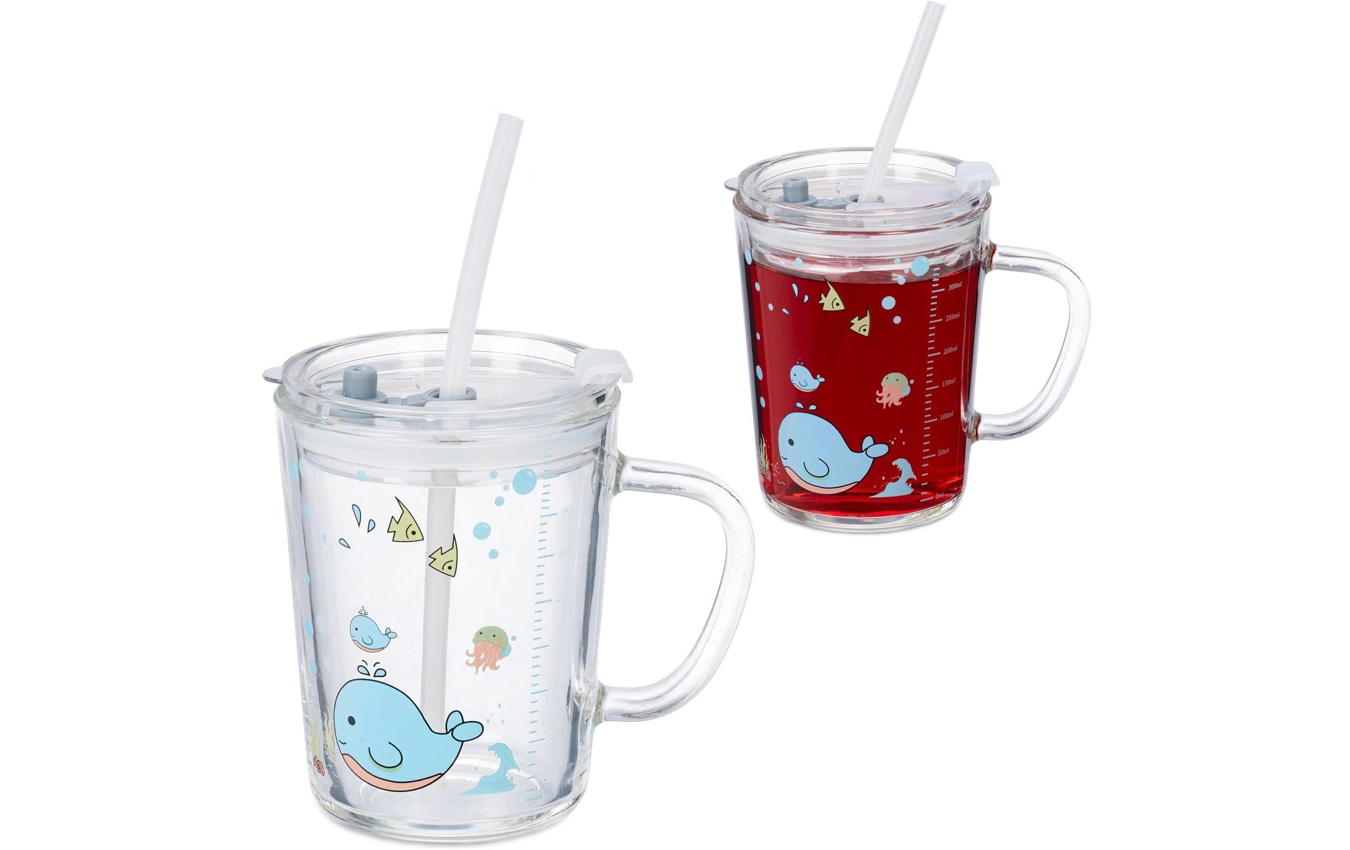 Kindertrinkglas Wal 2 Stück, 400 mlKindergläser mit Walmotiv
