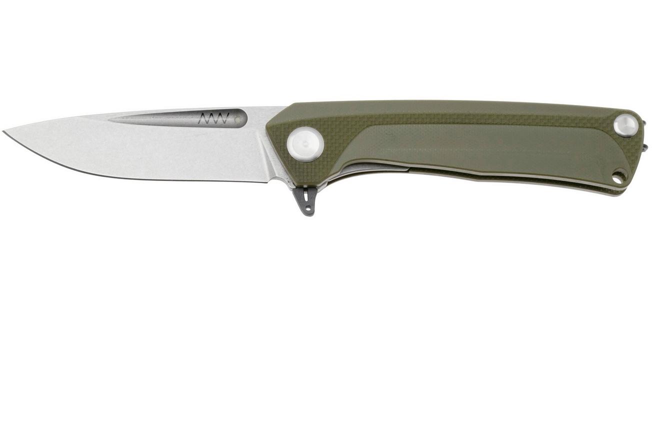 ANV Z200 PLUS-005, Stonewashed Sleipner, Olive G10 zakmes