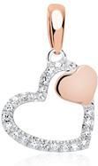 Hanger harten 14 karaat wit en roségoud met Diamanten