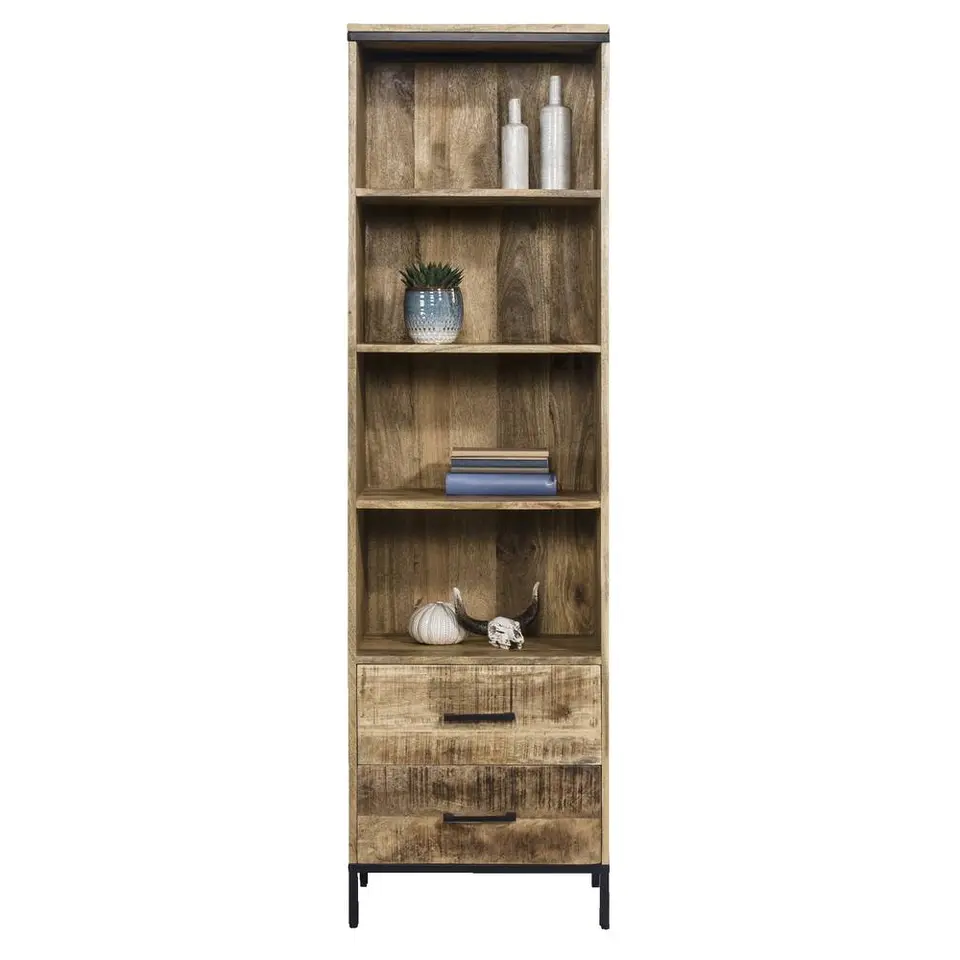 Boekenkast Trevor - mangohout - 55x190x40 cm