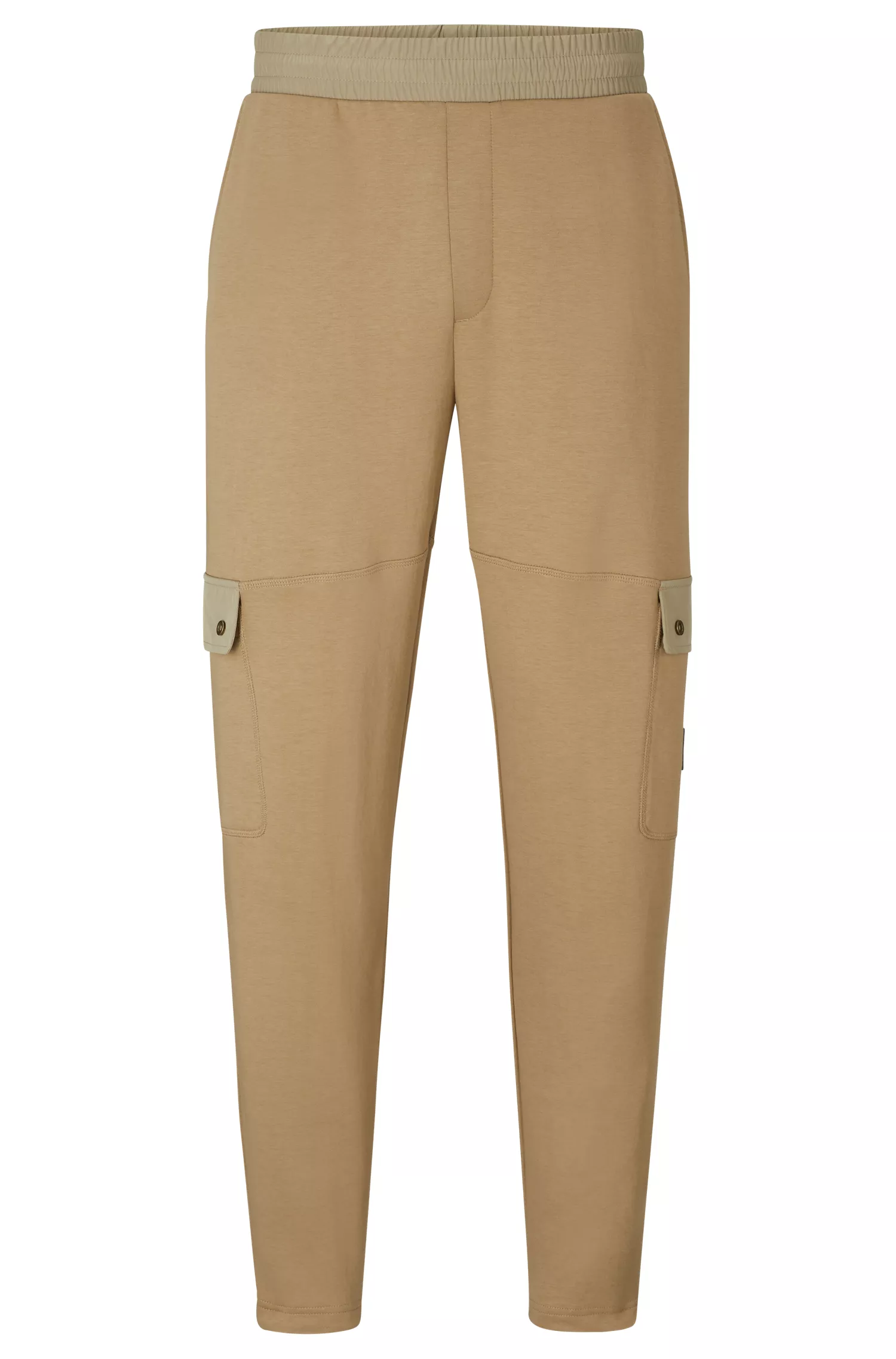 Calça de fato de treino cargo HUGO em mistura de algodão vermelho com logótipo emoldurado em metal