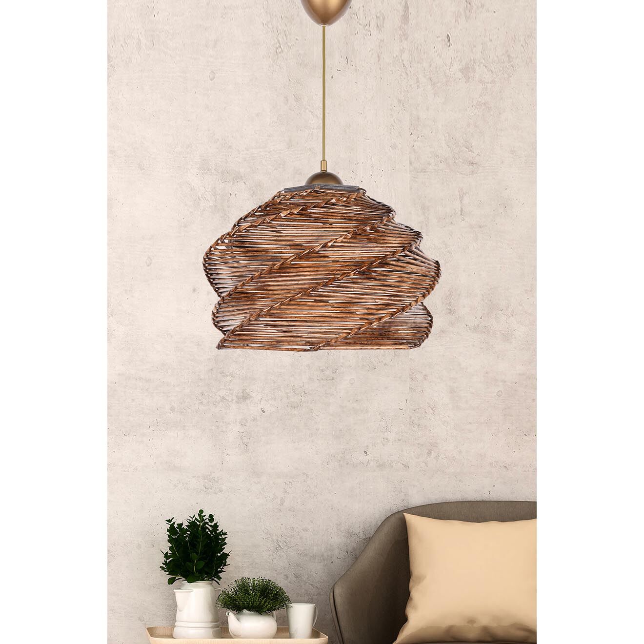 Opviq Suspension Ruche marron - 32x32x26 cm
