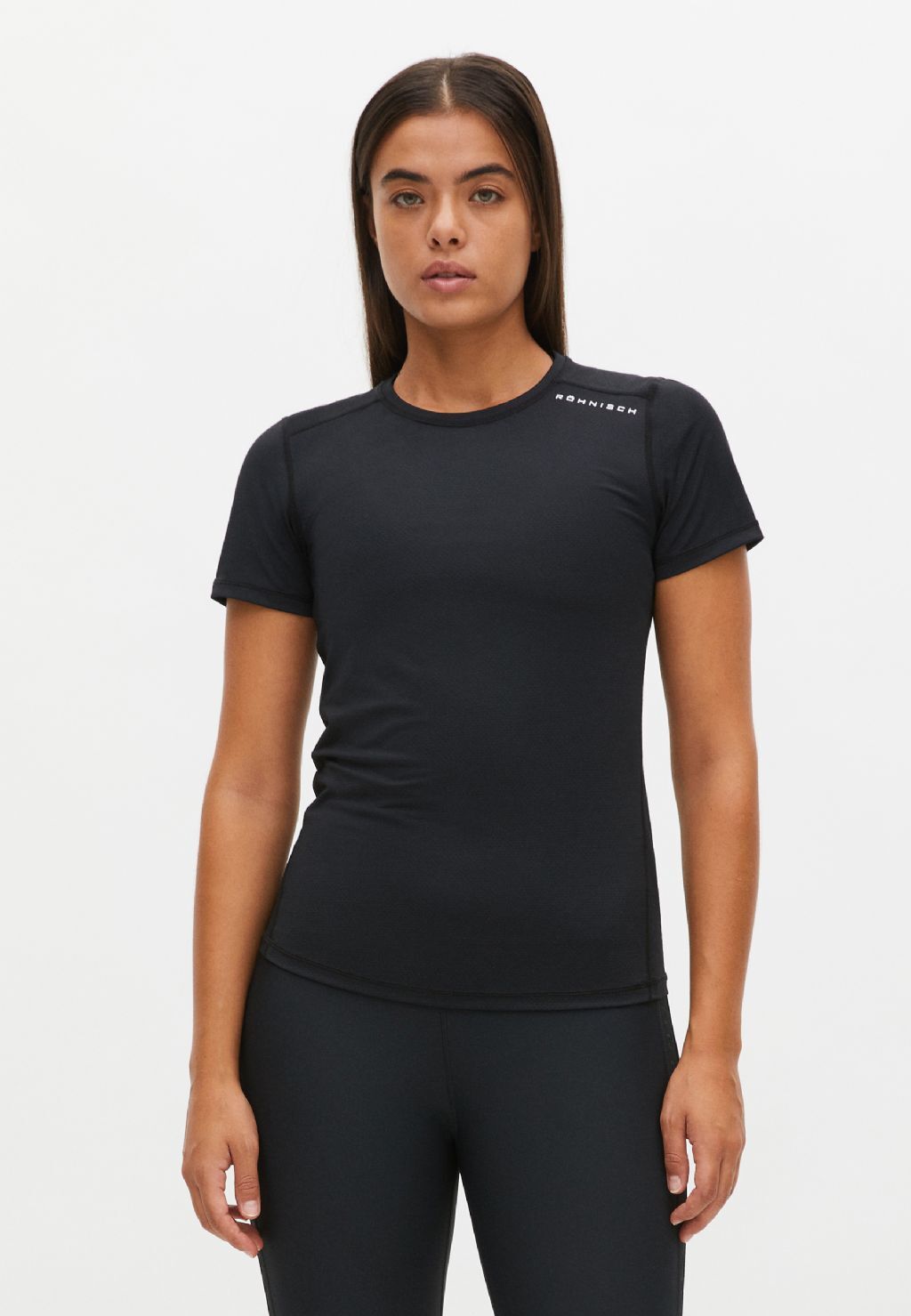 Röhnisch Jacquard Hardloopshirt Korte Mouwen Zwart Dames