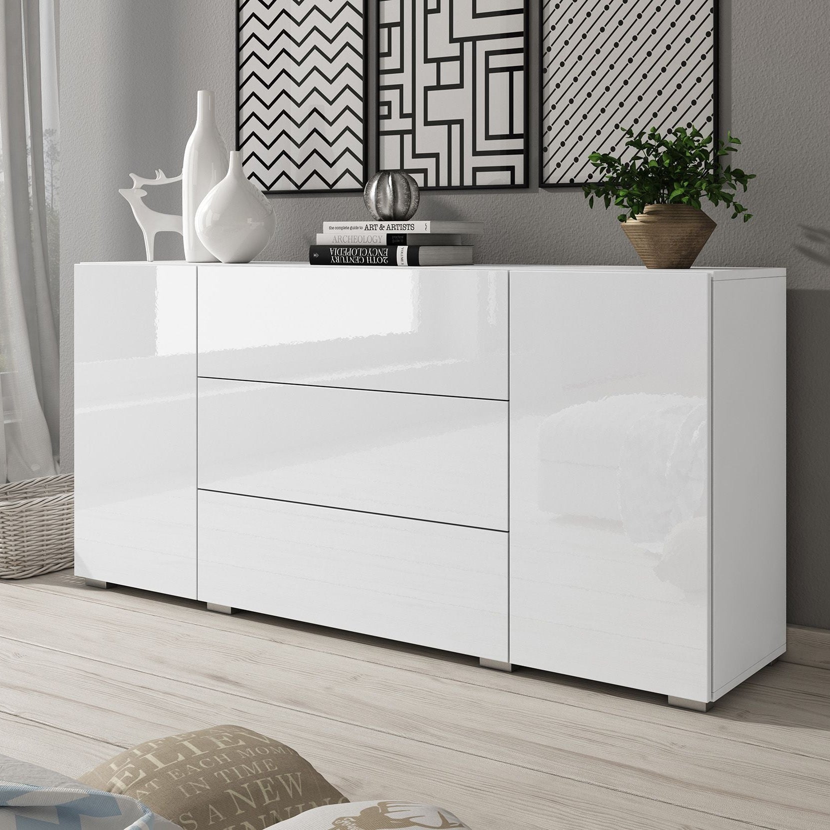 Bonzo - Dressoir - Wit - 150x39x68 cm