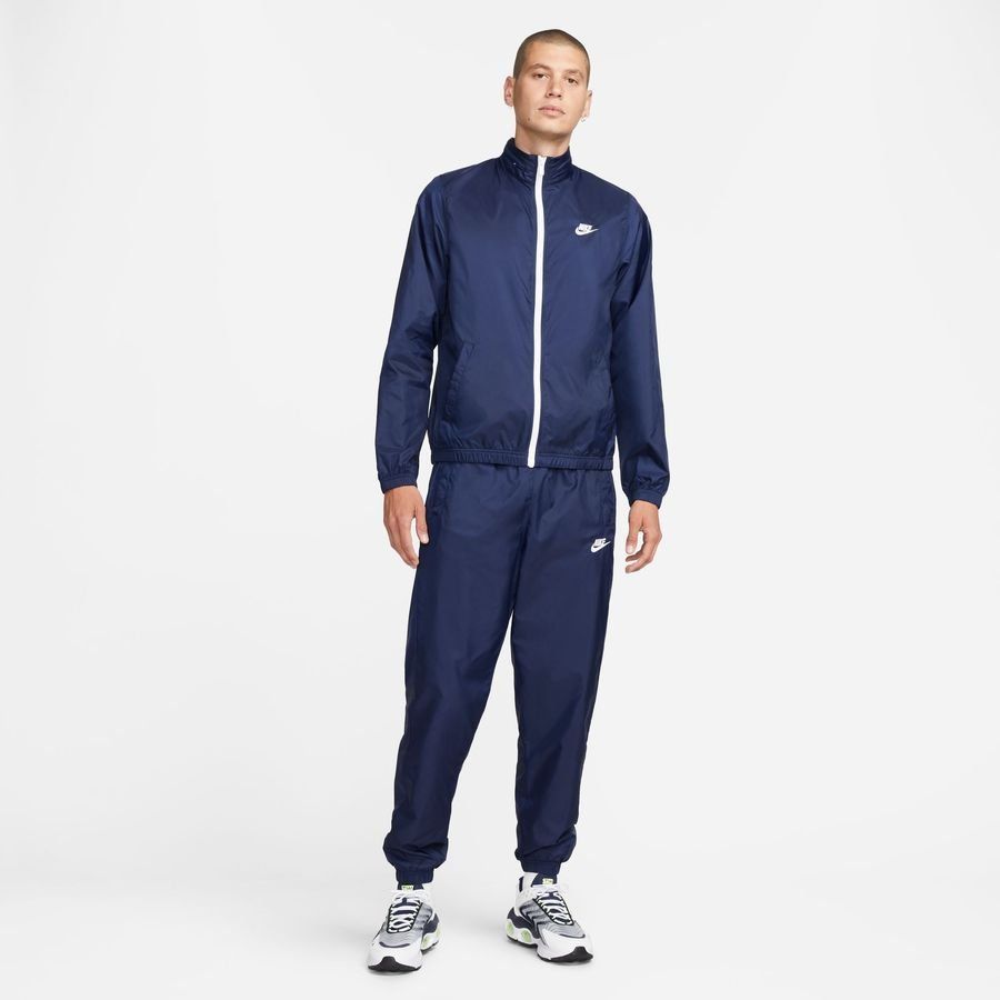 Nike Survêtement NSW Club Lined Woven - Bleu Marine/Blanc