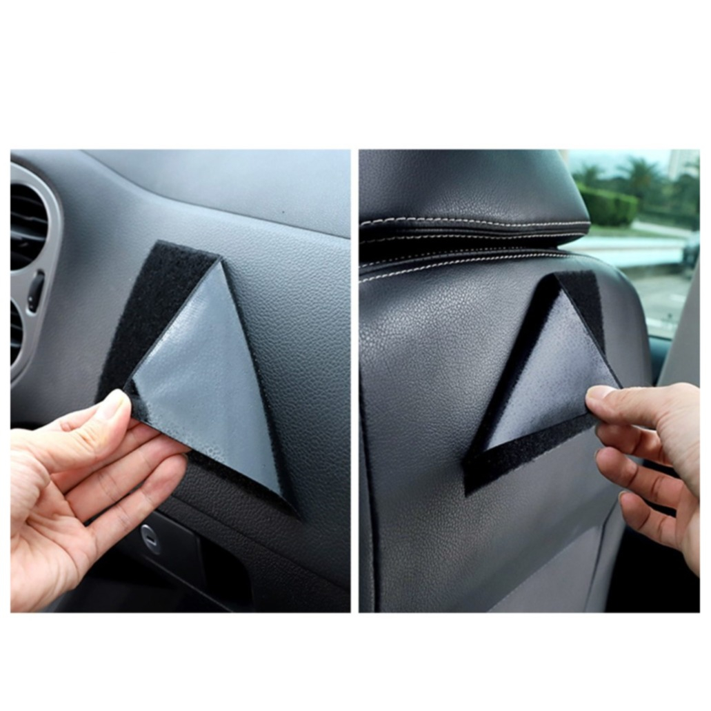 (18x13cm) Selbstklebende Leder KFZ Seiten Tasche Autositz Klett Organizer Aufbewahrungstasche - Schwarz