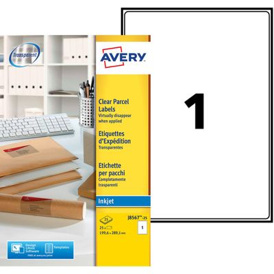 Avery - étiquettes d'adresses transparentes - 25 étiquette(s) - A4