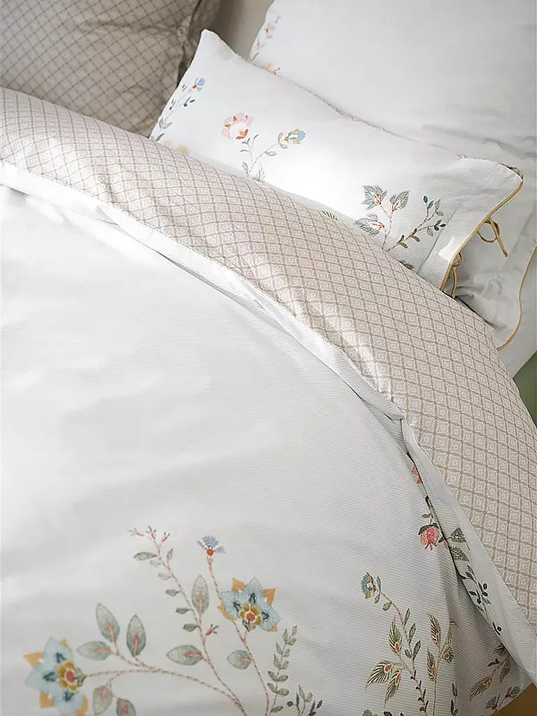 PIP STUDIO Perkal Bettwäsche CAMPO DE FLORES 70x90cm/140x200cm Off White  weiss