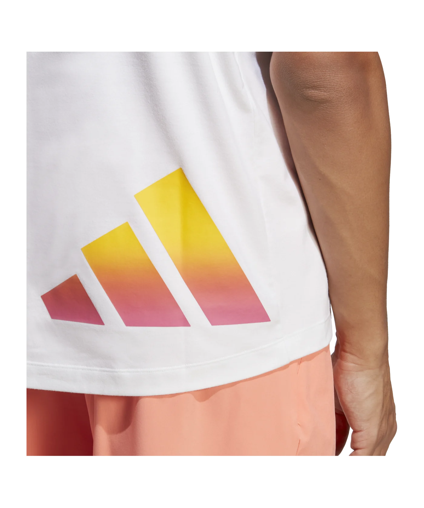 adidas 3Bar T-Shirt Weiss Gelb Orange