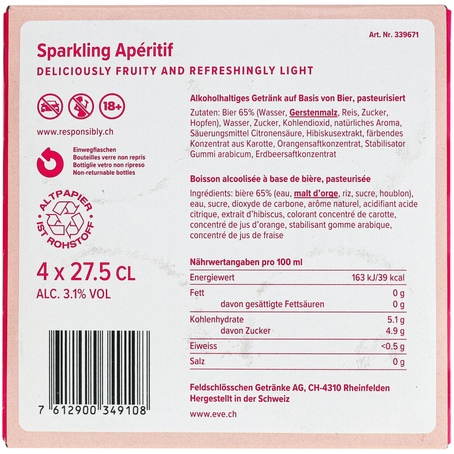 Eve Pink Mimosa 4x27.5cl -110cl