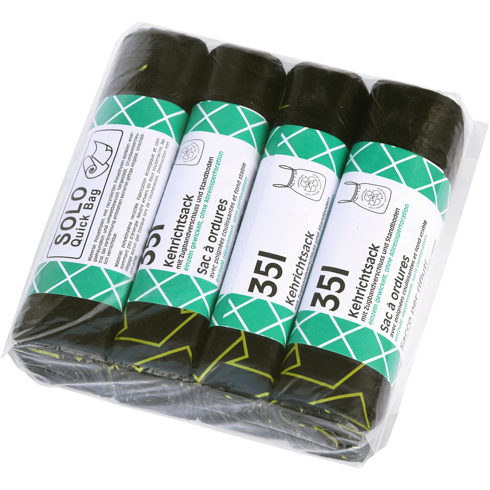 Kehrichtsack schwarz 35 l, 4 x 20 Stück