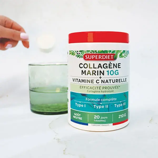 Superdiet Peau, Articulations Collagène Marin et Vitamine C - Cure de 20 jours