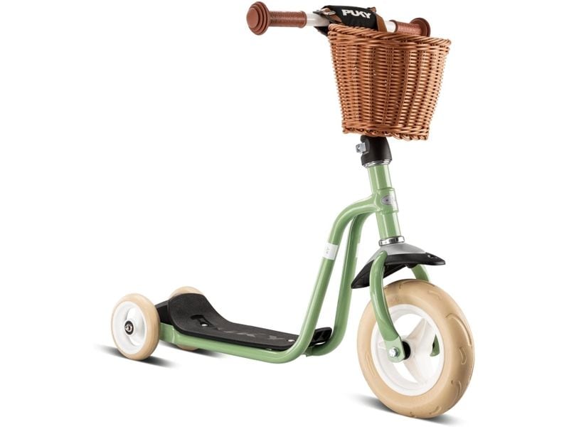 PUKY Scooter R1 Classic mit EVA-Bereifung retro green Dreirad-Scooter für Kinder mit Lenkerkorb