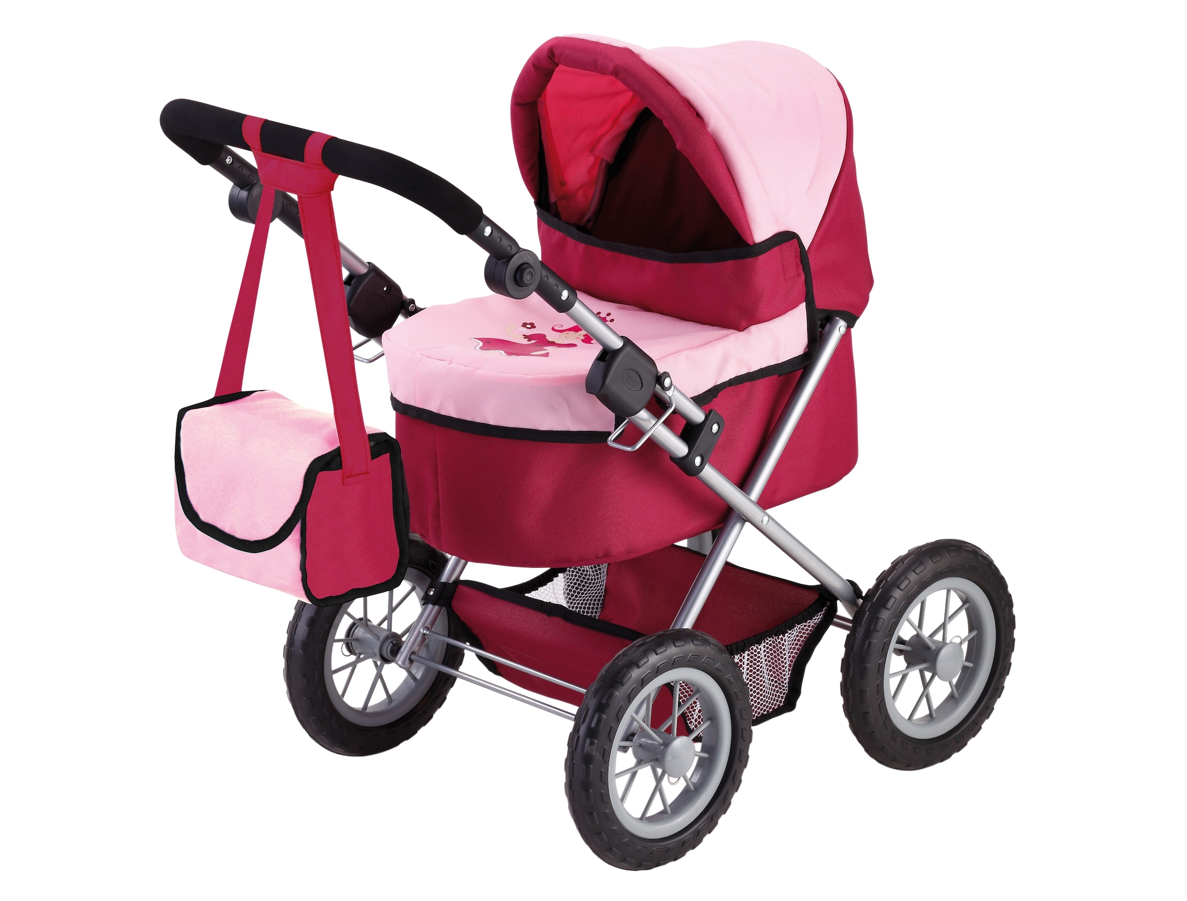 Bayer Puppenwagen »Trendy, Prinzessin rot/rosa« inkl. Wickeltasche